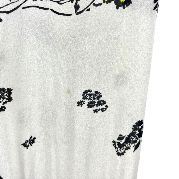 A.L.C. Hadley Cream Floral Silk Sleeveless V Neck Belted Dress Size 4 - Picture 9 of 9